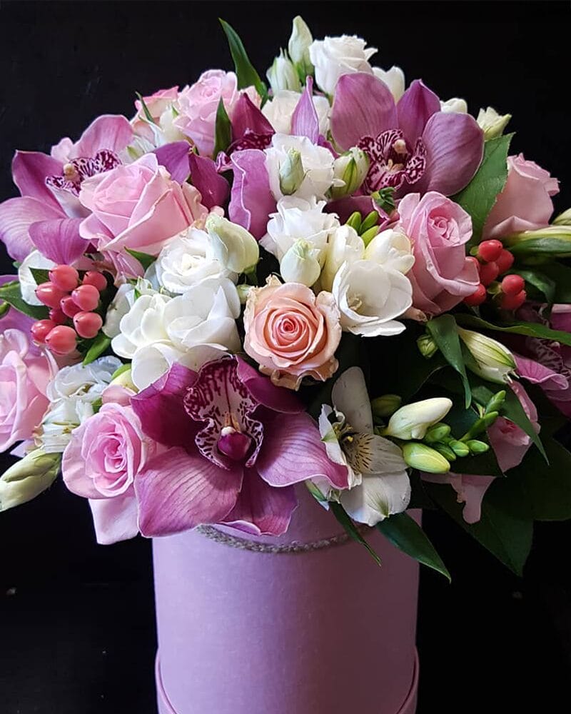 Ziedi kastītē rozā toņos - Image 2