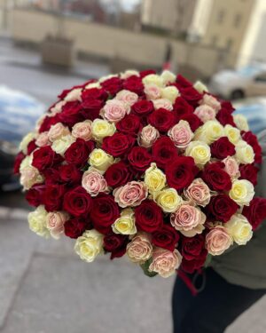 101 roze, trīs krāsas